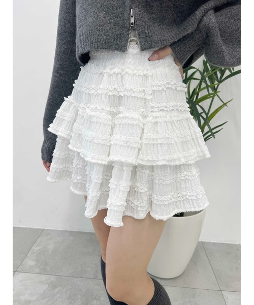 PHILLY（フィリー）の「【PHILLY】フリルティアードミニスカート（スカート・レディース・ブラック/ホワイト・FREE）」の19枚目の写真