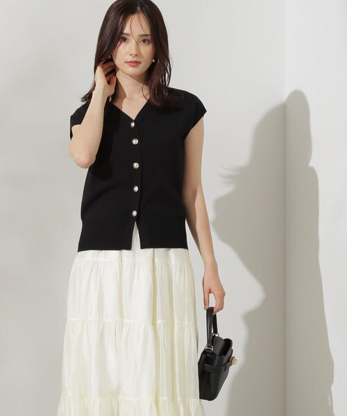 PROPORTION BODY DRESSING(プロポーションボディドレッシング)の「金ボタン付きニットベスト / 1214170511(ニット/セーター・レディース・ピンク/ブルー/ブラック・FREE)」の12枚目の写真