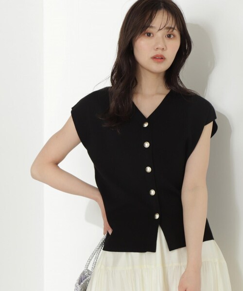 PROPORTION BODY DRESSING(プロポーションボディドレッシング)の「金ボタン付きニットベスト / 1214170511(ニット/セーター・レディース・ピンク/ブルー/ブラック・FREE)」の13枚目の写真