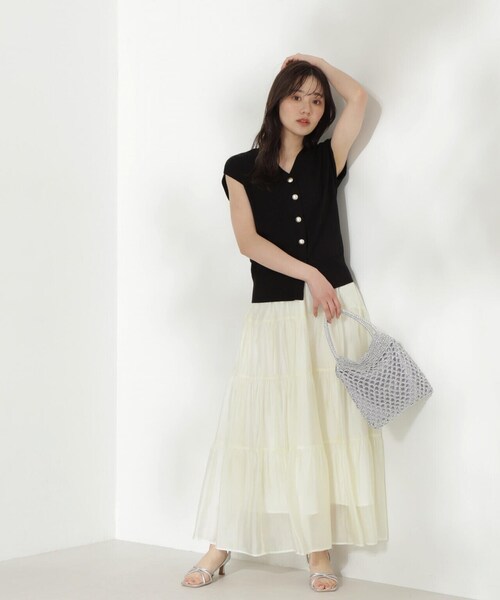 PROPORTION BODY DRESSING(プロポーションボディドレッシング)の「金ボタン付きニットベスト / 1214170511(ニット/セーター・レディース・ピンク/ブルー/ブラック・FREE)」の15枚目の写真