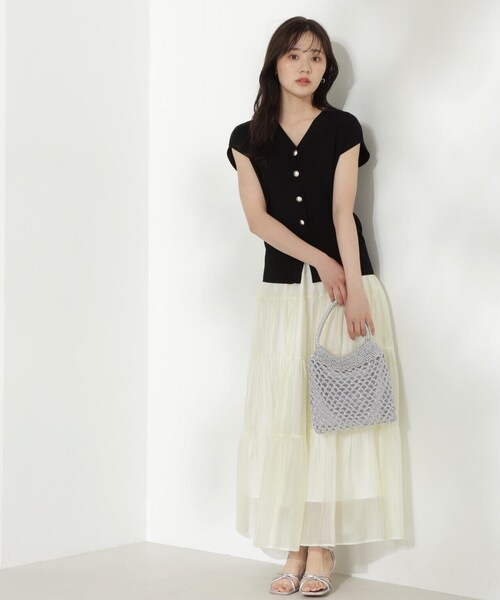 PROPORTION BODY DRESSING(プロポーションボディドレッシング)の「金ボタン付きニットベスト / 1214170511(ニット/セーター・レディース・ピンク/ブルー/ブラック・FREE)」の16枚目の写真