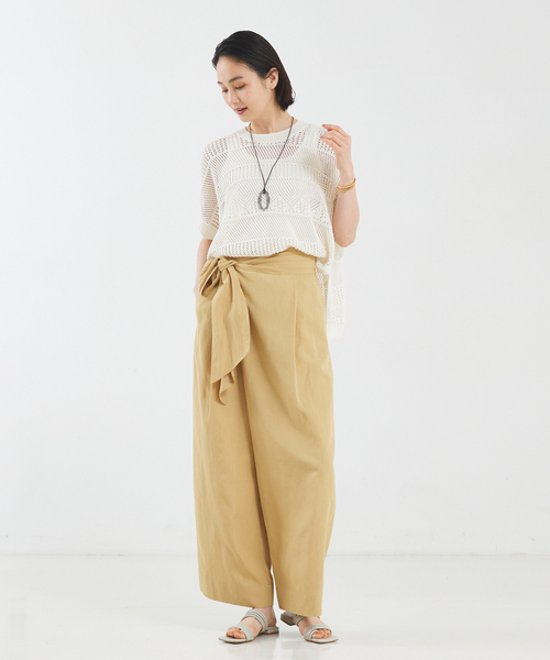 qualite（カリテ）の「かぎ針風スクエアニット（ニット/セーター・レディース・ベージュ/ブラック/オフホワイト/ブラウン・フリー）」の5枚目の写真