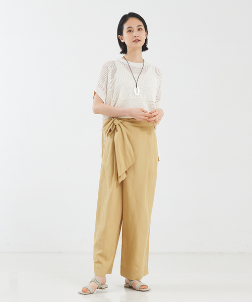 qualite（カリテ）の「かぎ針風スクエアニット（ニット/セーター・レディース・ベージュ/ブラック/オフホワイト/ブラウン・フリー）」の6枚目の写真