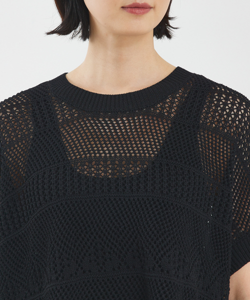 qualite（カリテ）の「かぎ針風スクエアニット（ニット/セーター・レディース・ベージュ/ブラック/オフホワイト/ブラウン・フリー）」の16枚目の写真