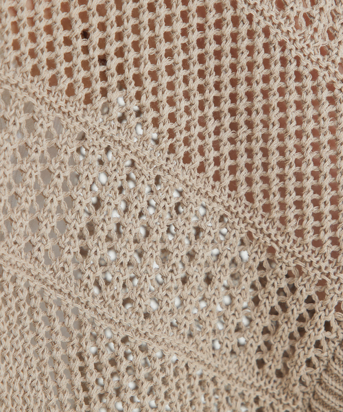 qualite（カリテ）の「かぎ針風スクエアニット（ニット/セーター・レディース・ベージュ/ブラック/オフホワイト/ブラウン・フリー）」の20枚目の写真