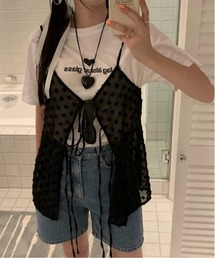 【全2色】シースルー半袖ブラウス　アイボリー ブラック S/M【250708top1】( nani )(250717) 全2色】シースルー半袖ブラウス アイボリー ブラック S/M