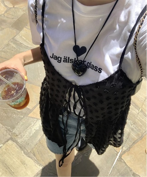 by muni:r(バイ ムニール)の「フラワーリボンシースルービスチェ(シャツ/ブラウス・レディース・ホワイト/ブラック・FREE)」の21枚目の写真