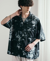 ビッグシルエット総柄オープンカラーアロハシャツ
