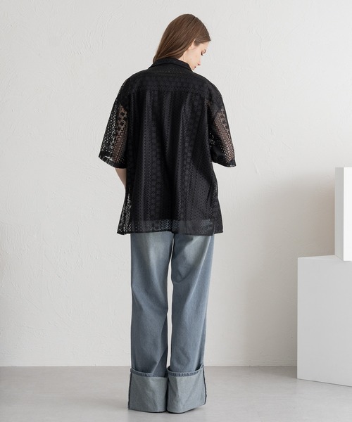 SELLE GLANT(セレグランテ)の「LACE SHEER REGULAR SHIRT/レースシアーレギュラーシャツ(シャツ/ブラウス・メンズ・ブラック/サックスブルー/オフホワイト・LARGE/SMALL/MEDIUM)」の14枚目の写真