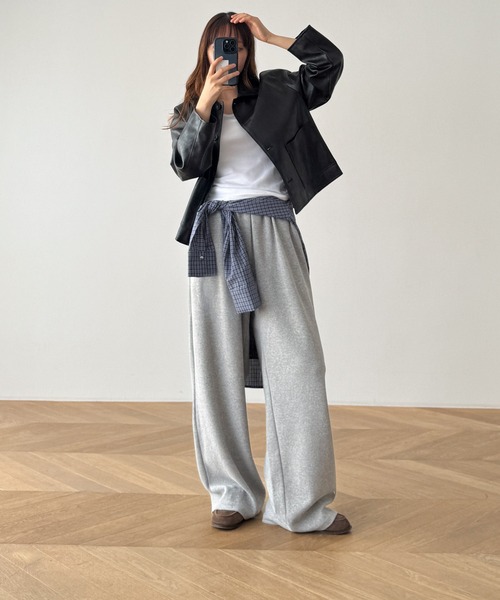 CANAL JEAN(キャナルジーン)の「El mar ワイドレッグスウェットパンツ(スウェットパンツ・レディース・ホワイト/グレー/ブラック/ブラウン/ネイビー/イエロー・ONE SIZE)」の16枚目の写真