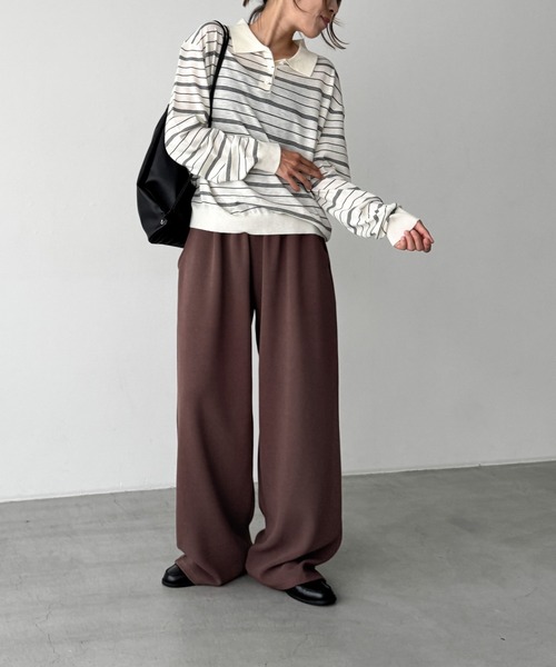 CANAL JEAN(キャナルジーン)の「El mar ワイドレッグスウェットパンツ(スウェットパンツ・レディース・ホワイト/グレー/ブラック/ブラウン/ネイビー/イエロー・ONE SIZE)」の22枚目の写真