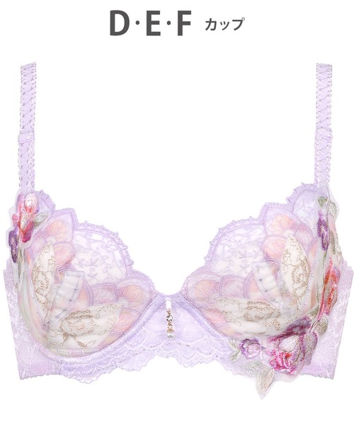 ワコール ウイングレシアージュ E80 フラワー刺繍ブラジャー 3点セット ワコール ウイングレシアージュ 花柄刺繍 ブラジャー E80 3点