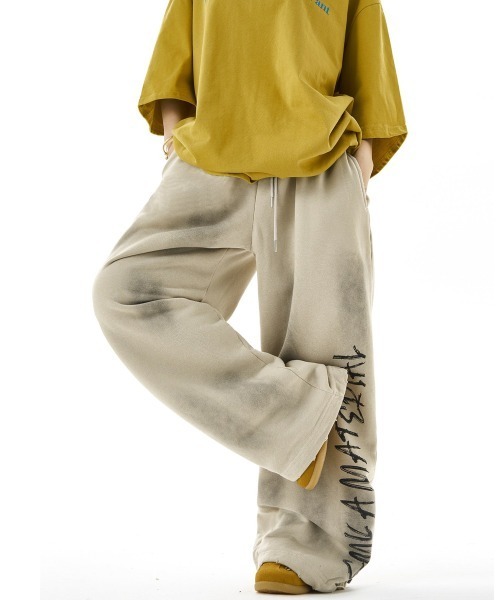 mushwear（マッシュウェア）の「ウルトラワイドバギースウェットパンツ（スウェットパンツ・メンズ・アイボリー/ブラック・X-LARGE/LARGE/MEDIUM/XX-LARGE/SMALL）」の4枚目の写真