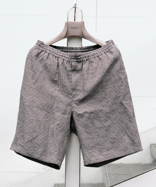 EDIFICE LA BOUCLE（エディフィスラブークル）の「LA BOUCLE (ラブークル) French Linen ショーツ（その他パンツ・メンズ・ブラウン/サックスブルー・3/2）」の2枚目の写真