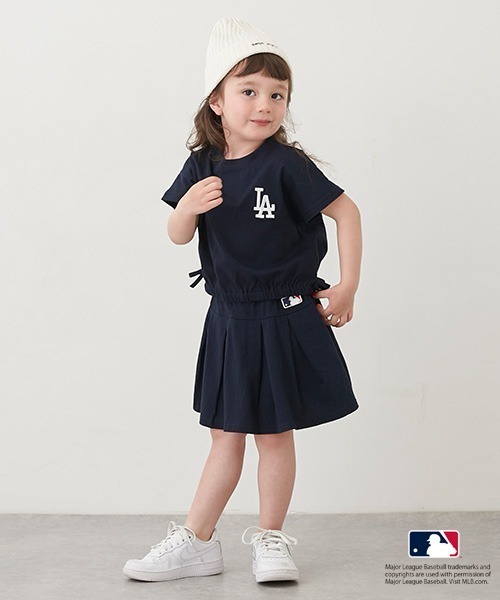 petit main（プティマイン）の「【MLB】カットスカートセットアップ（アンサンブル・キッズ・ネイビー/オフホワイト/アイボリー・80ｃｍ/90cm/100cm/110cm/120cm/130cm/140cm）」の3枚目の写真