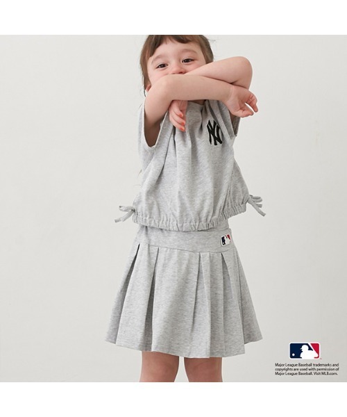 petit main（プティマイン）の「【MLB】カットスカートセットアップ（アンサンブル・キッズ・ネイビー/オフホワイト/アイボリー・80ｃｍ/90cm/100cm/110cm/120cm/130cm/140cm）」の4枚目の写真