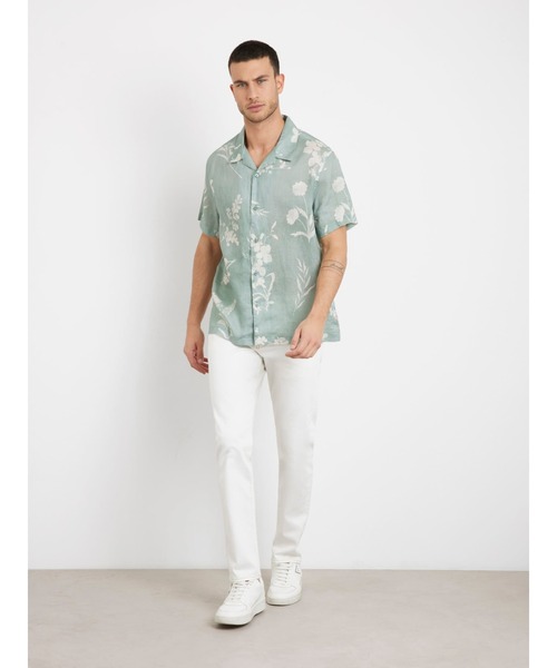 Guess（ゲス）の「ECO Island Linen Shirt 半袖 シャツ メンズ（シャツ/ブラウス・メンズ・ベビーピンク/グリーン・LARGE/X-LARGE/MEDIUM）」の9枚目の写真