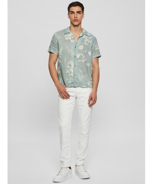 Guess（ゲス）の「ECO Island Linen Shirt 半袖 シャツ メンズ（シャツ/ブラウス・メンズ・ベビーピンク/グリーン・LARGE/X-LARGE/MEDIUM）」の10枚目の写真