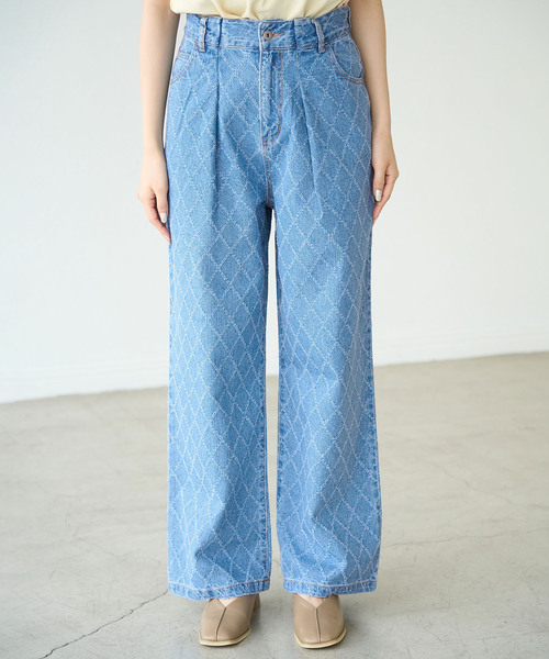 ROPE' PICNIC（ロペピクニック）の「柄デニムタックワイドパンツ（デニムパンツ・レディース・サックスブルー・38/36/40）」の21枚目の写真