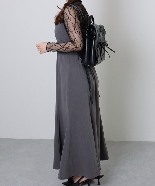 Lace Ladies(レースレディース)の「リボン ギャザー スクエア リュックサック(バックパック/リュック・レディース・シルバー/ブラック/アイボリー/ピンク・FREE)」の7枚目の写真