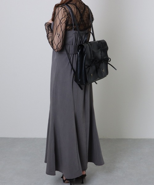 Lace Ladies(レースレディース)の「リボン ギャザー スクエア リュックサック(バックパック/リュック・レディース・シルバー/ブラック/アイボリー/ピンク・FREE)」の10枚目の写真