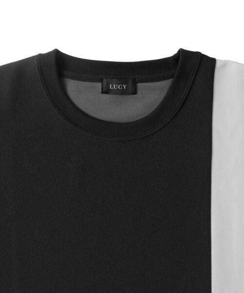 LUCY（ルーシー）の「LUCY/カラーブロックT（Tシャツ/カットソー・メンズ・ダークグレー/ホワイト・MEDIUM/LARGE）」の4枚目の写真