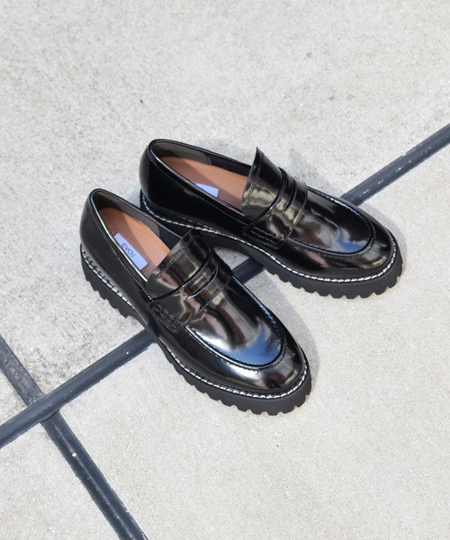 【セール】晴雨兼用2cmインヒール入りローファー（レインシューズ）｜EVOL（イーボル）