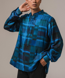 EDIFICE | DEVEAUX(デボー) パターン バンドカラープルオーバーシャツ(シャツ/ブラウス)