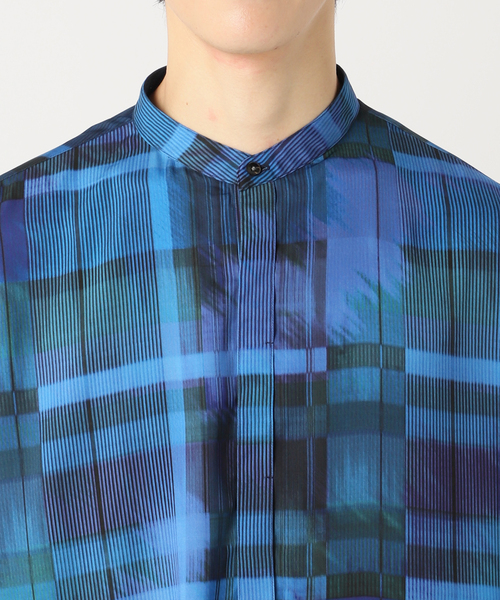 EDIFICE（エディフィス）の「DEVEAUX(デボー) パターン バンドカラープルオーバーシャツ（シャツ/ブラウス・メンズ・ブルー/ブラック/チャコールグレー・MEDIUM/SMALL/LARGE）」の11枚目の写真
