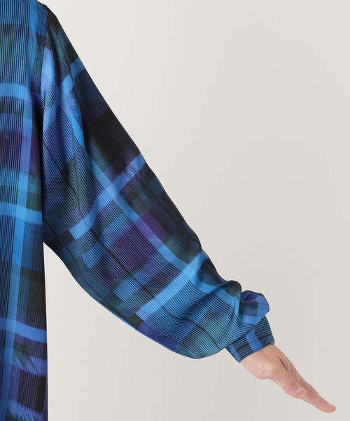 EDIFICE（エディフィス）の「DEVEAUX(デボー) パターン バンドカラープルオーバーシャツ（シャツ/ブラウス・メンズ・ブルー/ブラック/チャコールグレー・MEDIUM/SMALL/LARGE）」の12枚目の写真