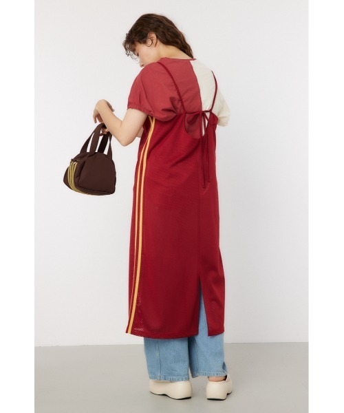 RODEO CROWNS WIDE BOWL（ロデオクラウンズワイドボウル）の「メッシュ切り替えラインキャミワンピース（ワンピース・レディース・ネイビー/アイボリー/マジェンタ・FREE）」の6枚目の写真