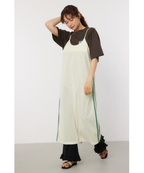 RODEO CROWNS WIDE BOWL（ロデオクラウンズワイドボウル）の「メッシュ切り替えラインキャミワンピース（ワンピース・レディース・ネイビー/アイボリー/マジェンタ・FREE）」の14枚目の写真