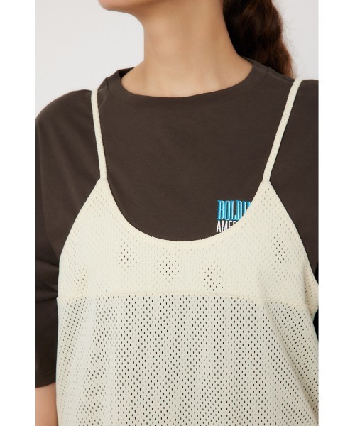 RODEO CROWNS WIDE BOWL（ロデオクラウンズワイドボウル）の「メッシュ切り替えラインキャミワンピース（ワンピース・レディース・ネイビー/アイボリー/マジェンタ・FREE）」の21枚目の写真