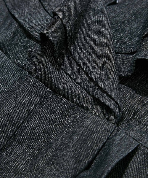 VIS（ビス）の「【洗える】フリル付きデニムオールインワン（つなぎ/オールインワン・レディース・ブラック/ブルー系その他4・M/S）」の14枚目の写真