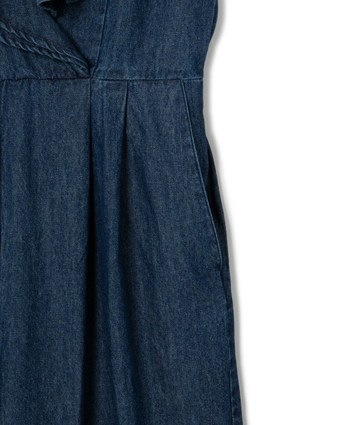 VIS（ビス）の「【洗える】フリル付きデニムオールインワン（つなぎ/オールインワン・レディース・ブラック/ブルー系その他4・M/S）」の19枚目の写真