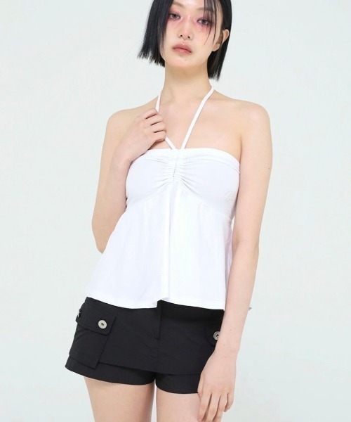 UGLY SHADOW（アグリーシャドウ）の「【Uglyshadow】BEADS TUNNEL SLEEVELESS / 【アグリーシャドウ】ビーズホルターネックキャミソールチュニック（チュニック・レディース・ブラック/ホワイト/ブルー・ONE SIZE）」の20枚目の写真
