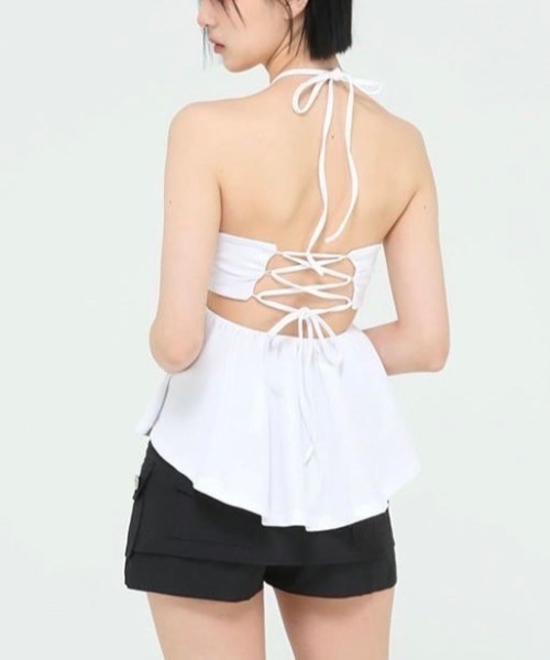 UGLY SHADOW（アグリーシャドウ）の「【Uglyshadow】BEADS TUNNEL SLEEVELESS / 【アグリーシャドウ】ビーズホルターネックキャミソールチュニック（チュニック・レディース・ブラック/ホワイト/ブルー・ONE SIZE）」の22枚目の写真