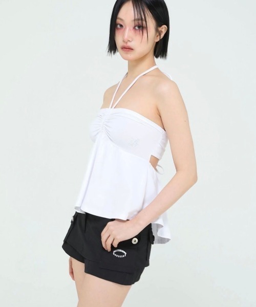 UGLY SHADOW（アグリーシャドウ）の「【Uglyshadow】BEADS TUNNEL SLEEVELESS / 【アグリーシャドウ】ビーズホルターネックキャミソールチュニック（チュニック・レディース・ブラック/ホワイト/ブルー・ONE SIZE）」の21枚目の写真