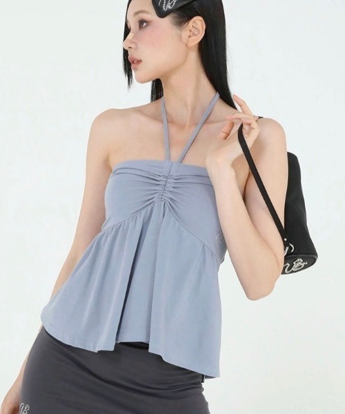 UGLY SHADOW（アグリーシャドウ）の「【Uglyshadow】BEADS TUNNEL SLEEVELESS / 【アグリーシャドウ】ビーズホルターネックキャミソールチュニック（チュニック・レディース・ブラック/ホワイト/ブルー・ONE SIZE）」の9枚目の写真