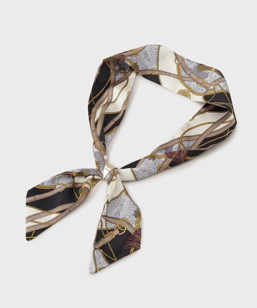 OPAQUE.CLIP（オペークドットクリップ）の「【スカーフリング付き】柄アソートスカーフ（バンダナ/スカーフ・レディース・ブラック/ブラック系/ベージュ/ボルドー/ダークブラウン・00）」の9枚目の写真