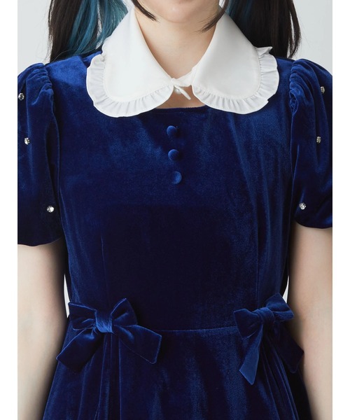 Ank Rouge（アンクルージュ）の「ベロアビジューコンビネゾン（ワンピース・レディース・ブルー/ブラック/レッド・M）」の13枚目の写真