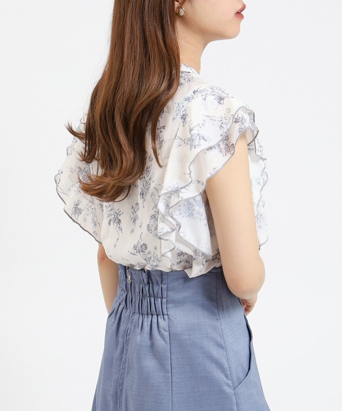 ASTORIA ODIER(アストリアオディール)の「花柄シアーブラウス(シャツ/ブラウス・レディース・ブラック/ホワイト・MEDIUM)」の11枚目の写真