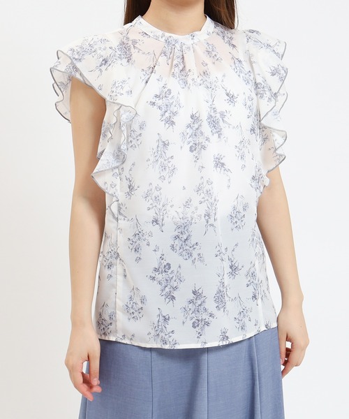 ASTORIA ODIER(アストリアオディール)の「花柄シアーブラウス(シャツ/ブラウス・レディース・ブラック/ホワイト・MEDIUM)」の3枚目の写真