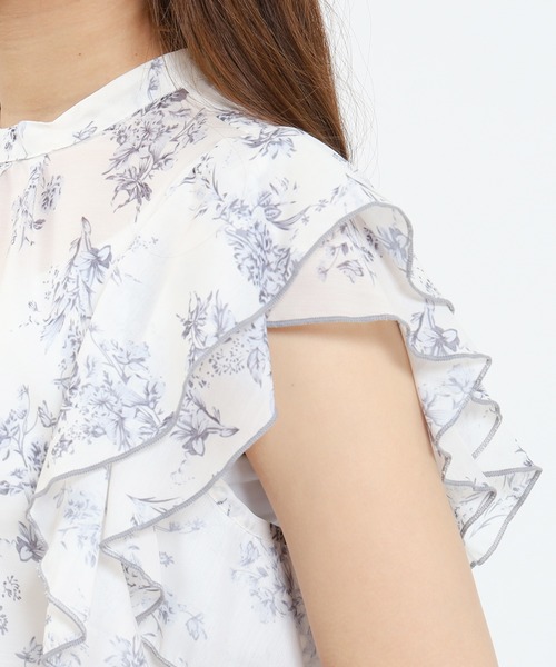 ASTORIA ODIER(アストリアオディール)の「花柄シアーブラウス(シャツ/ブラウス・レディース・ブラック/ホワイト・MEDIUM)」の17枚目の写真
