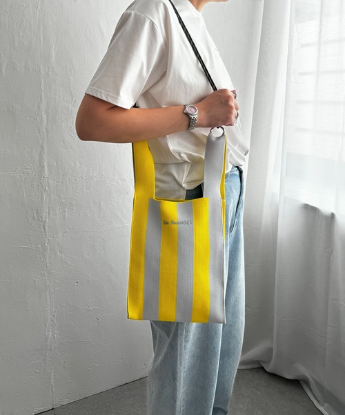 LBC（エルビーシー）の「ストライプニットバッグ（ショルダーバッグ・レディース・ピンク/イエロー/パープル・FREE）」の12枚目の写真