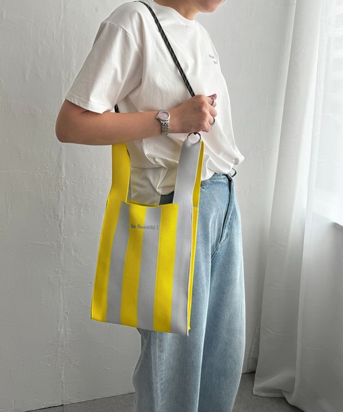 LBC（エルビーシー）の「ストライプニットバッグ（ショルダーバッグ・レディース・ピンク/イエロー/パープル・FREE）」の11枚目の写真