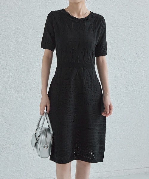 MAISON DE THERESE(メゾン ド テレーズ)の「ニットワンピース(ワンピース・レディース・ホワイト/ブラック・S/M/L)」の5枚目の写真