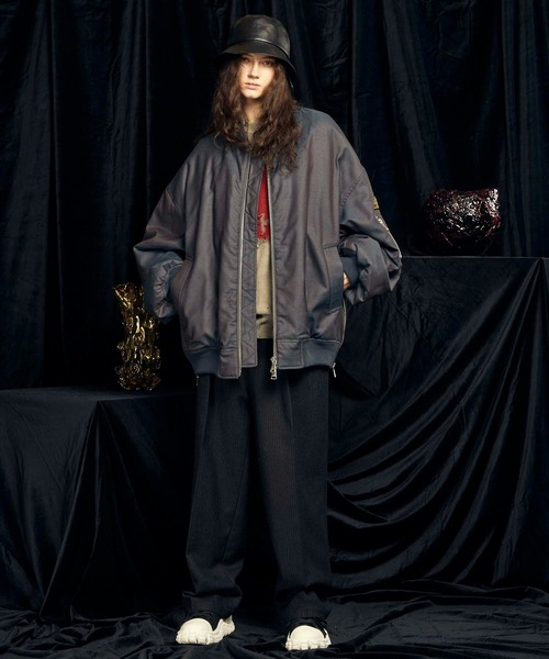UNISEX》4 Colors Chambray Washable Wool Prime-Over MA-1