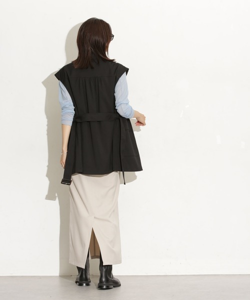 ＼極美品／完売品 ナノユニバース 共ベルト タイトスカート 有村架純さん着用 セール】毛玉レスニット リブケーブルフレアスカート（スカート