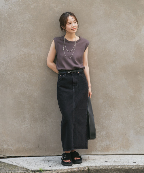 Lee（リー）の「Lee/リー タイトスカート(ブラック)（デニムスカート・レディース・ブラック・X-SMALL/SMALL/MEDIUM）」の2枚目の写真